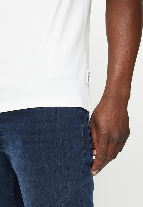 Ben Sherman - Painted chq target tee shirt - ivory