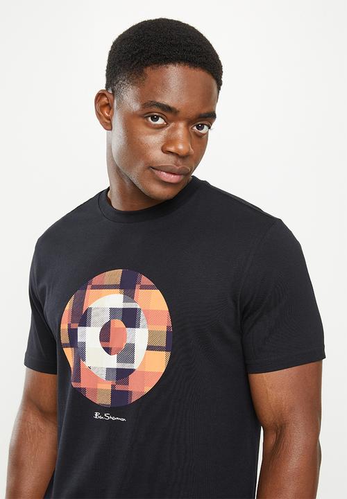 Ben Sherman - Fractured gingh target tee shirt - black