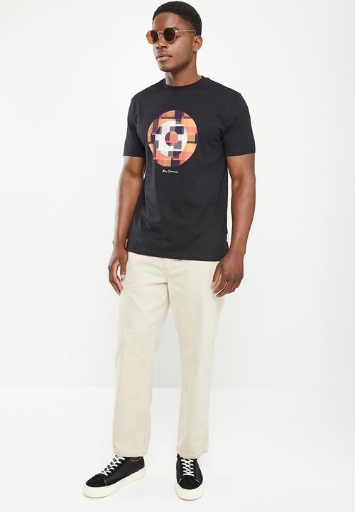 Ben Sherman - Fractured gingh target tee shirt - black