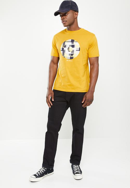 Ben Sherman - Fractured gingh target tee shirt - dijon