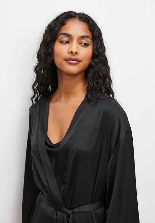 Superbalist - Satin robe - black