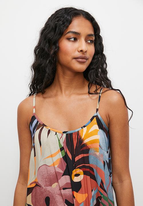Superbalist - Trapeze tiered maxi dress - cutout floral