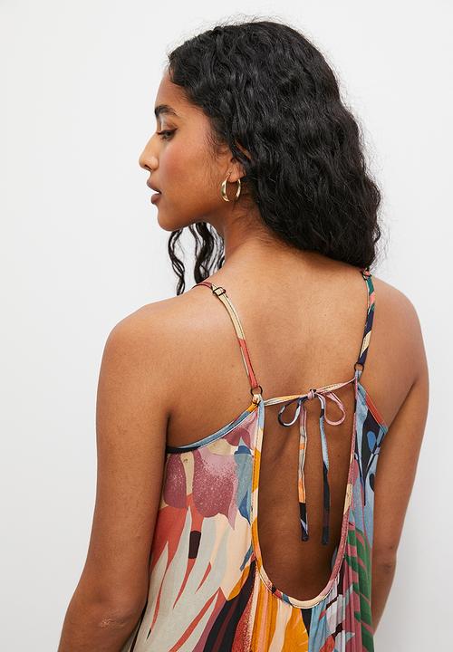 Superbalist - Trapeze tiered maxi dress - cutout floral