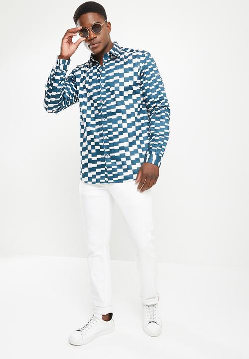 Ben Sherman - Large geo shirt 68073 - navy