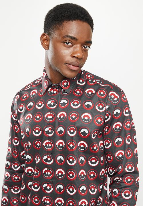 Ben Sherman - Target geo shirt 68074 - navy & red