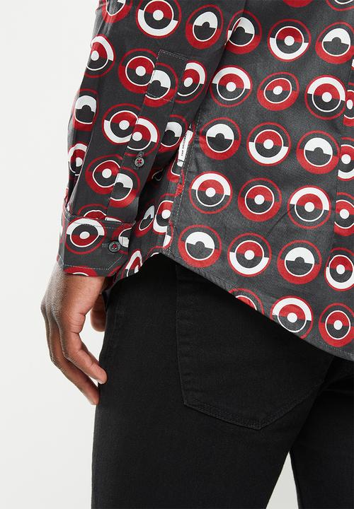 Ben Sherman - Target geo shirt 68074 - navy & red