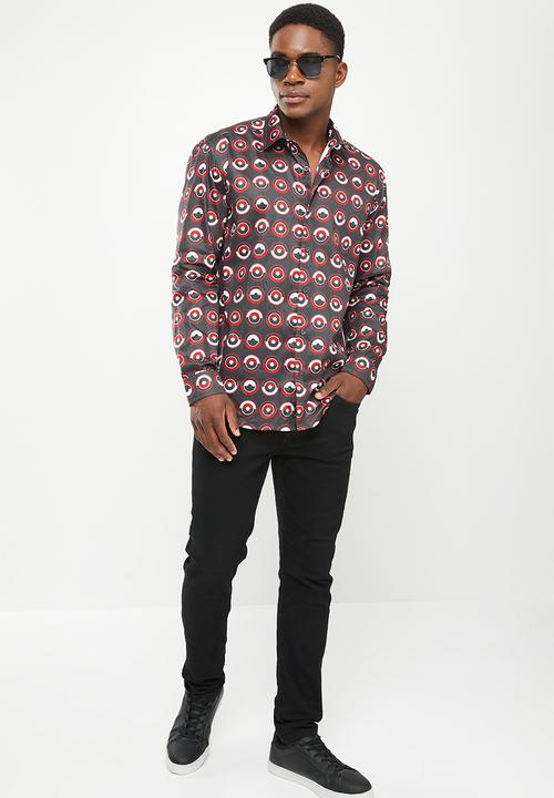 Ben Sherman - Target geo shirt 68074 - navy & red