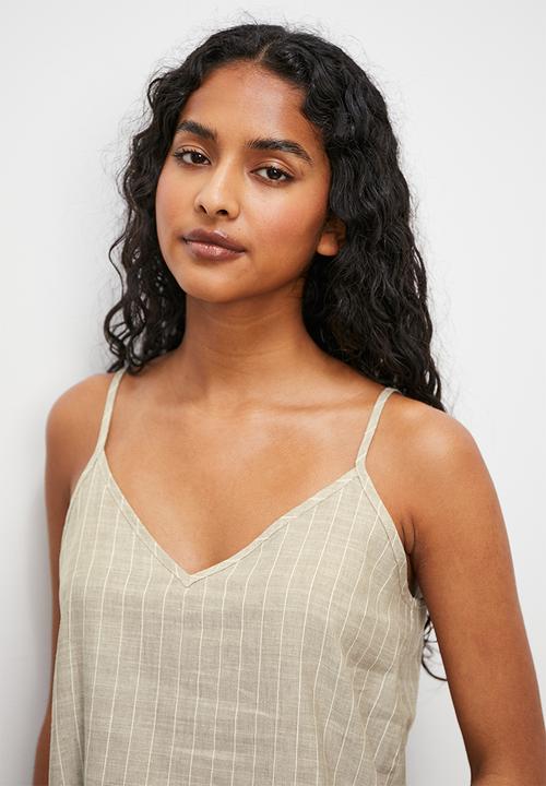 Superbalist - Linen sleep cami & shorts - stripe