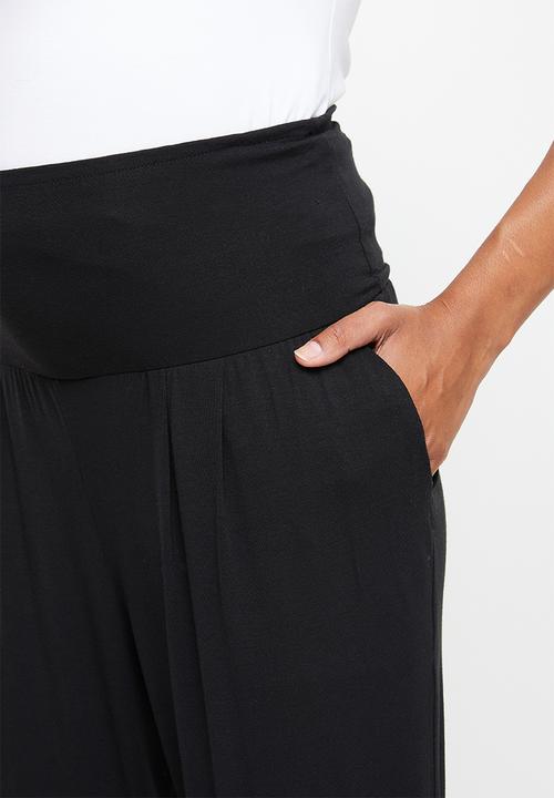 edit Maternity - Maternity pleat front jogger - black