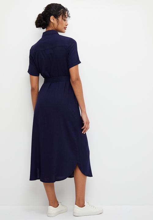 edit - Roll up sleeve shirt dress - ink