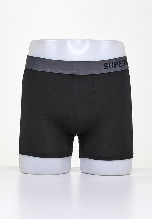 Superdry. - Boxer offset double pack - black & charcoal