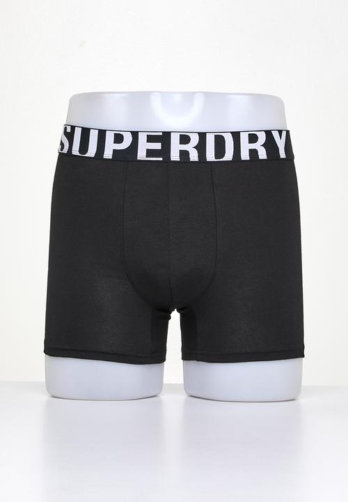 Superdry. - Boxer dual logo double pack - black