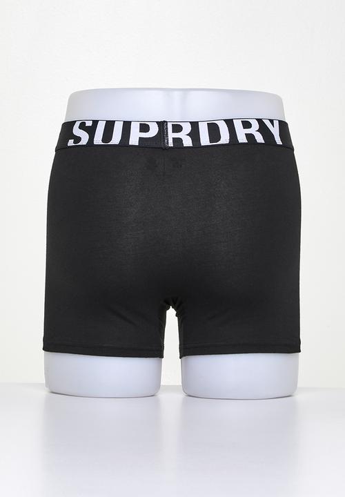 Superdry. - Boxer dual logo double pack - black