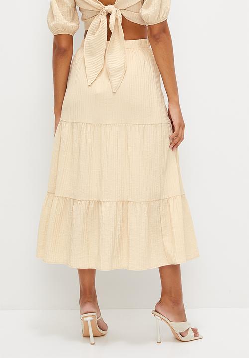 MILLA - Co-ord textured midi skirt - brazillian sand