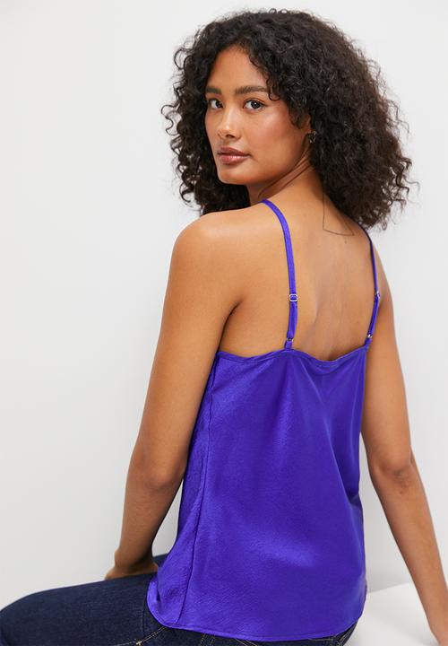 MILLA - Co-ord satin halter blouse - cobalt