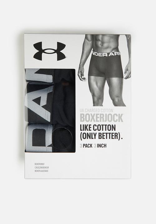 Under Armour - Ua charged cotton 3in 3 pack - black