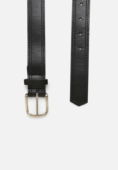 Superbalist - Devon 2 pack pu belts - black