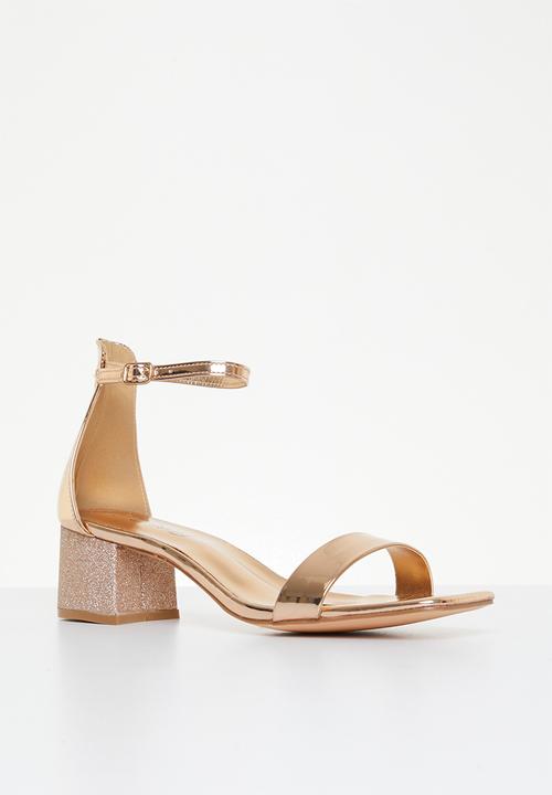 Butterfly Feet - Shimmer 1 block heel - rose gold