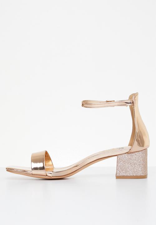 Butterfly Feet - Shimmer 1 block heel - rose gold