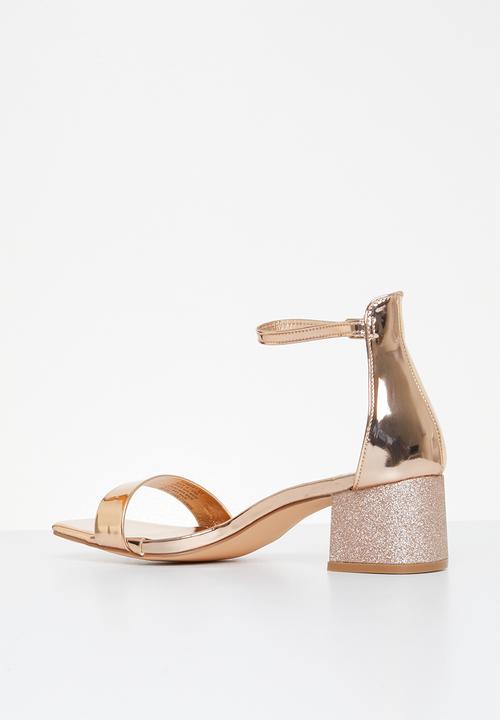 Butterfly Feet - Shimmer 1 block heel - rose gold