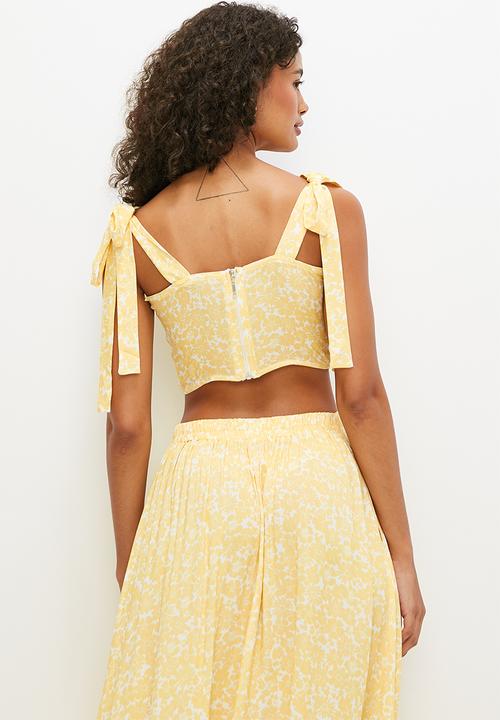 MILLA - Co-ord corset top - yellow daisy