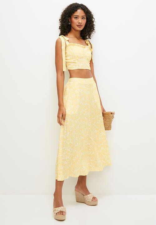 MILLA - Co-ord corset top - yellow daisy