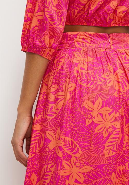 MILLA - Co-ord a-line maxi skirt - bold floral