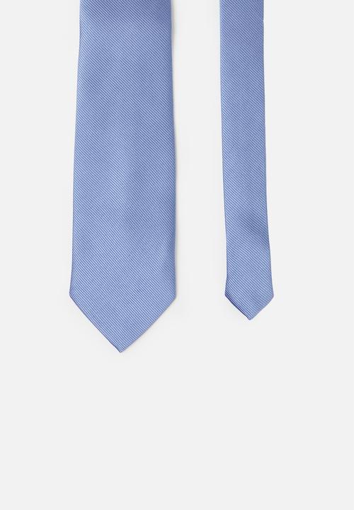 basicthread - Textured tie - light blue