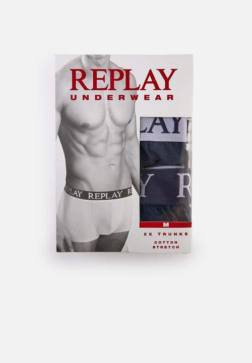 Replay - 2 pack replay underwear -  grey melange/indigo