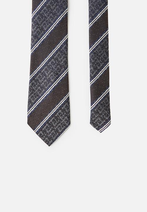 basicthread - Diagonal pattern tie - brown