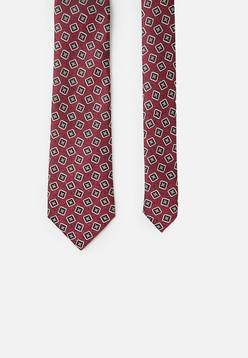 basicthread - Paisley printed tie - red