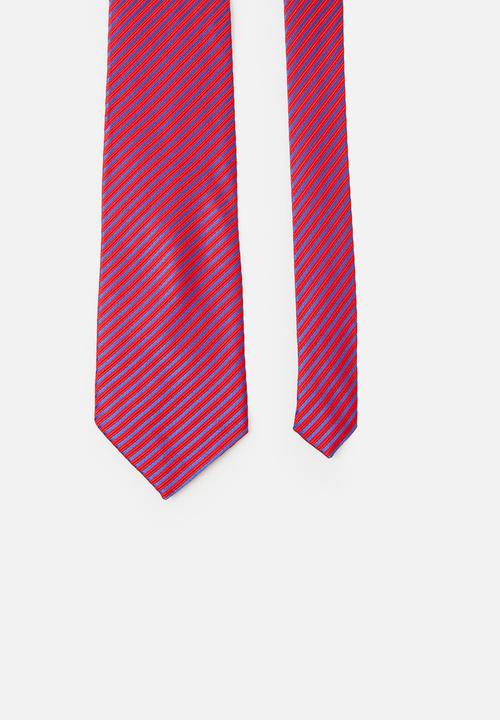 basicthread - Diagonal stripe tie - red & blue 