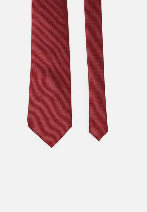 basicthread - Textured tie - red