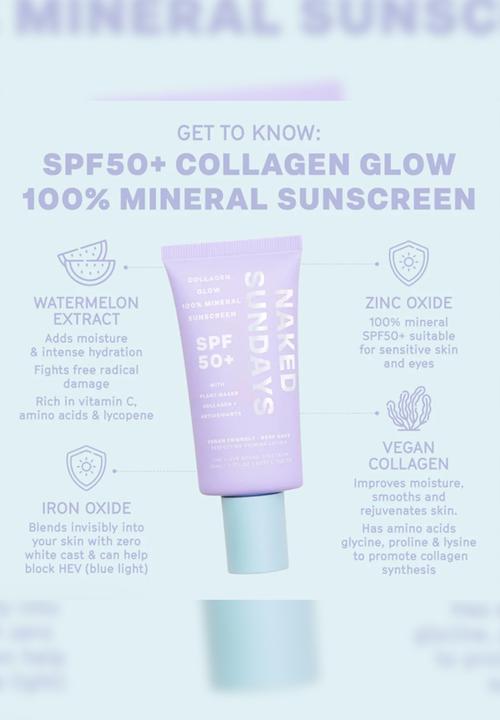 Naked Sundays - SPF50+ Collagen Glow 100% Mineral Perfecting Priming Lotion