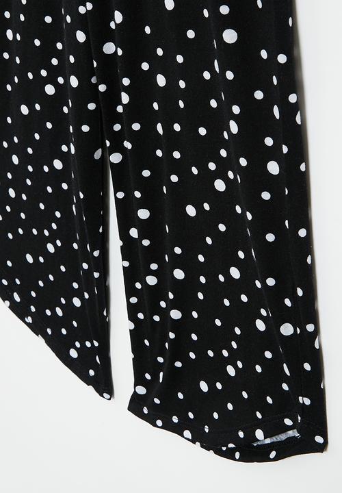 Superbalist - Elasticated pant - black & white polka dot