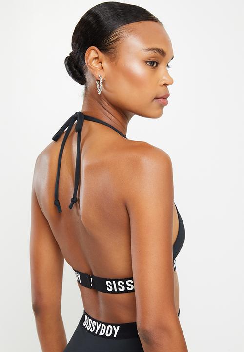 SISSY BOY - Brandy: one piece swim with branded elastic detailing - black