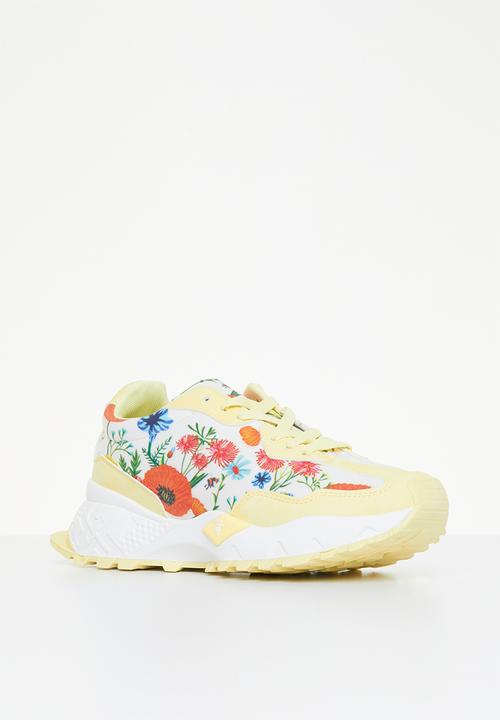 Tom Tom - Bloom chic lace-up sneaker - lemon floral