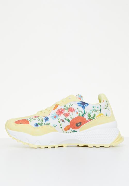 Tom Tom - Bloom chic lace-up sneaker - lemon floral