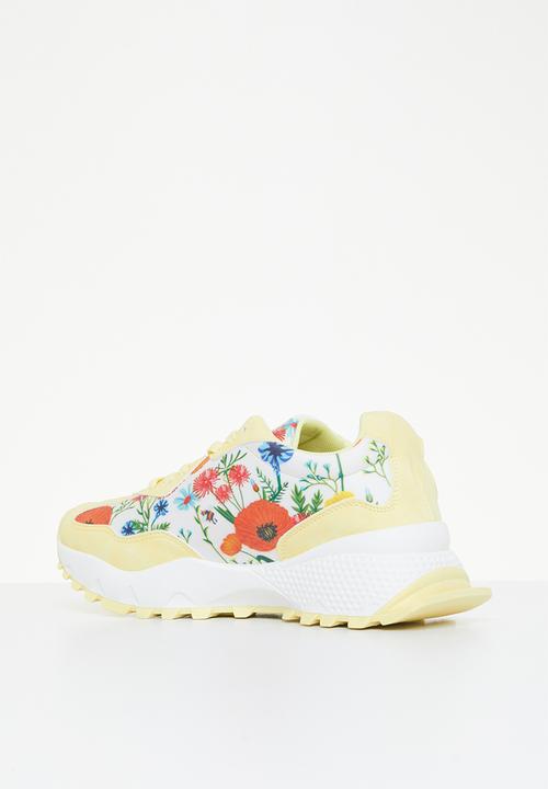Tom Tom - Bloom chic lace-up sneaker - lemon floral