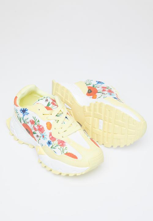 Tom Tom - Bloom chic lace-up sneaker - lemon floral
