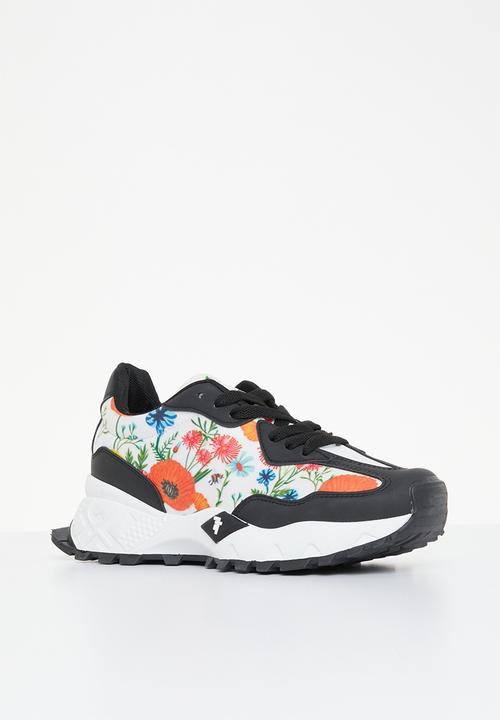 Tom Tom - Bloom chic lace-up sneaker - black floral