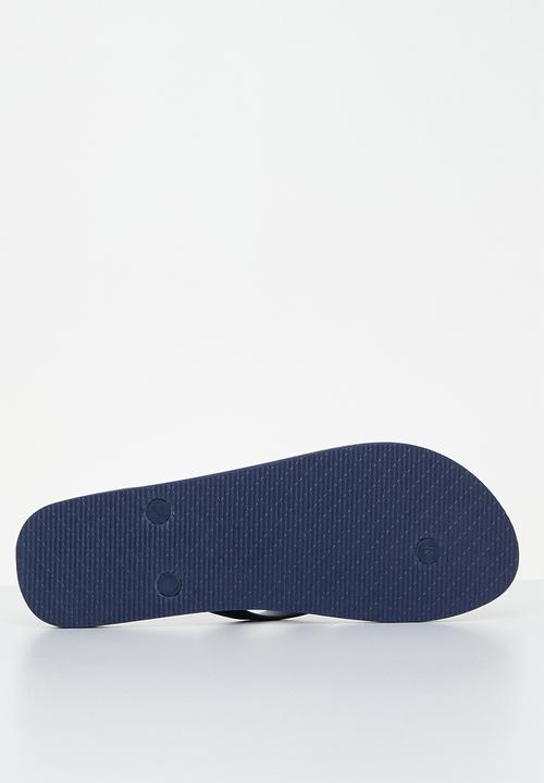 POLO - Colour block stripe flip flop - navy