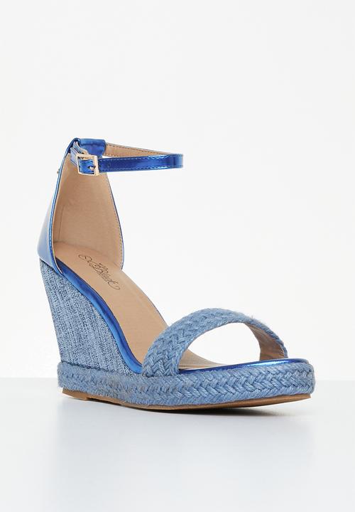 Miss Black - Wicked1 wedge heel - blue