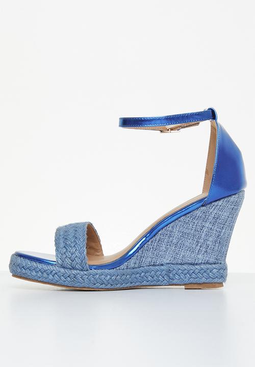 Miss Black - Wicked1 wedge heel - blue