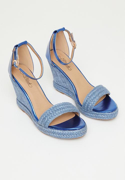 Miss Black - Wicked1 wedge heel - blue