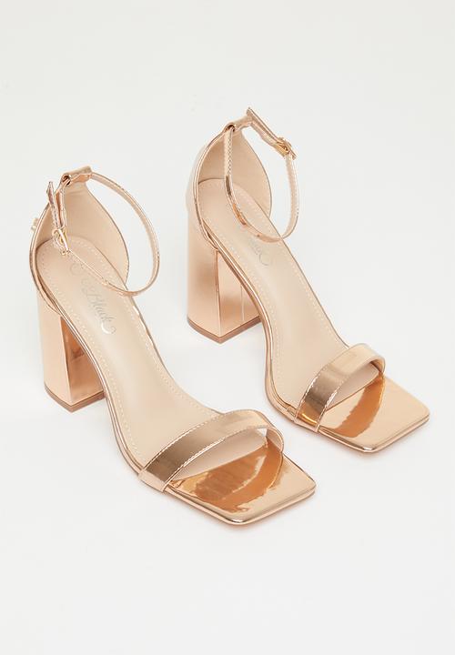 Miss Black - Bliss1 ankle strap heel - rose gold