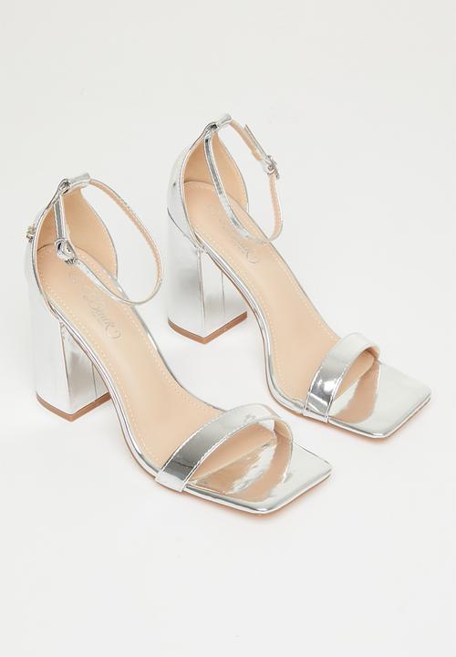 Miss Black - Bliss1 ankle strap heel - silver