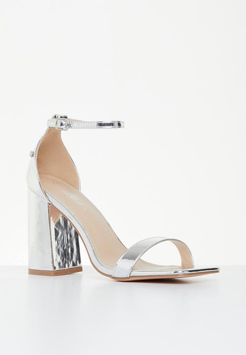 Miss Black - Bliss1 ankle strap heel - silver
