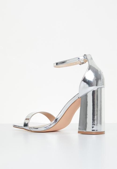 Miss Black - Bliss1 ankle strap heel - silver