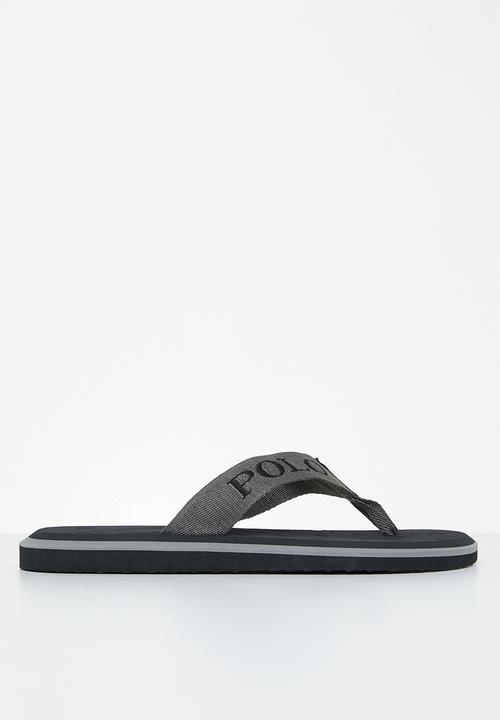 POLO - Webbed upper flip flop - black
